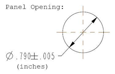 Panel Opening: Ø.790±.005 (inches)