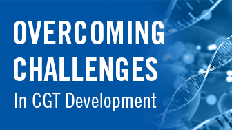 Cell cultures for biopharma with text reading "Overcoming challenges in CGT development"