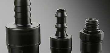 Hose barb and threaded termination differentiators